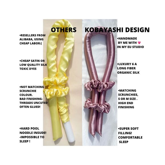 Silk heatless curler, 1.4'' Mulberry silk soft curling overnight ribbon - NEW - Picture 4 of 7